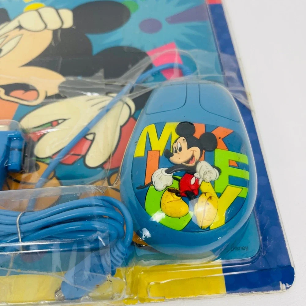 Disney Mickey Mouse Computer Mouse Mouse Pad Blue PS 2 Serial Vintage Repackaged